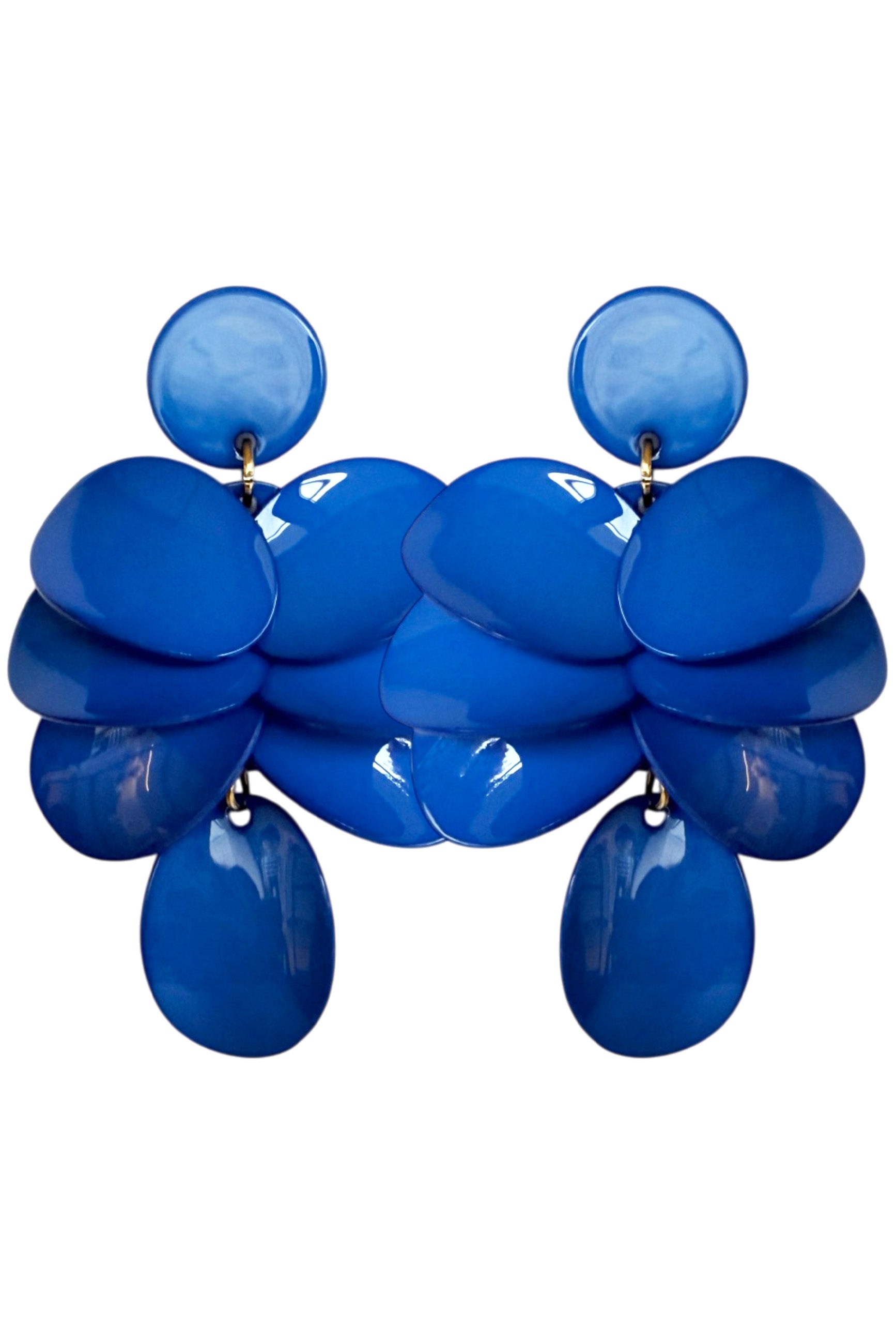 Earrings Multiple Leafs, Blue