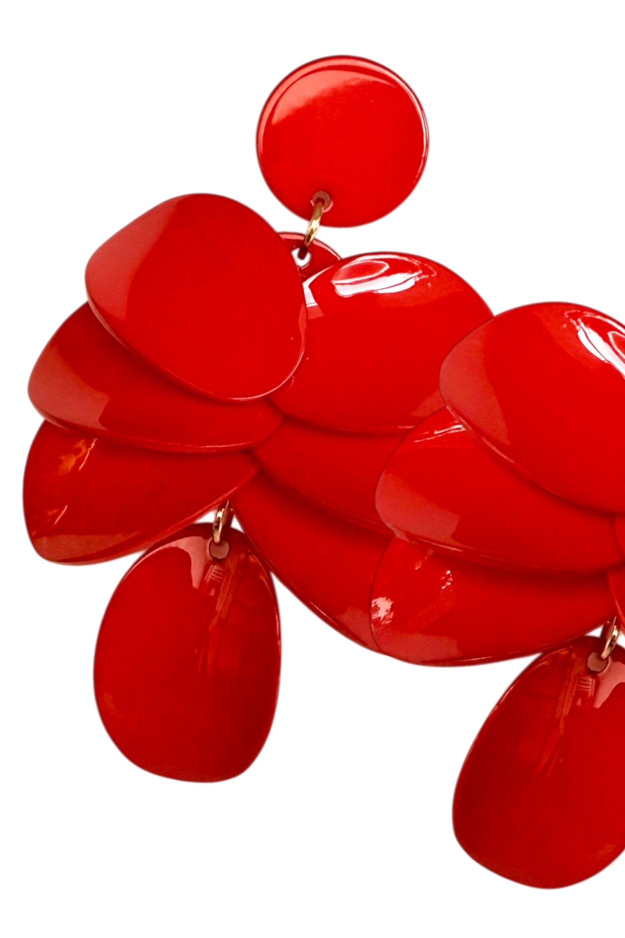 Earrings Multiple Leafs, Red