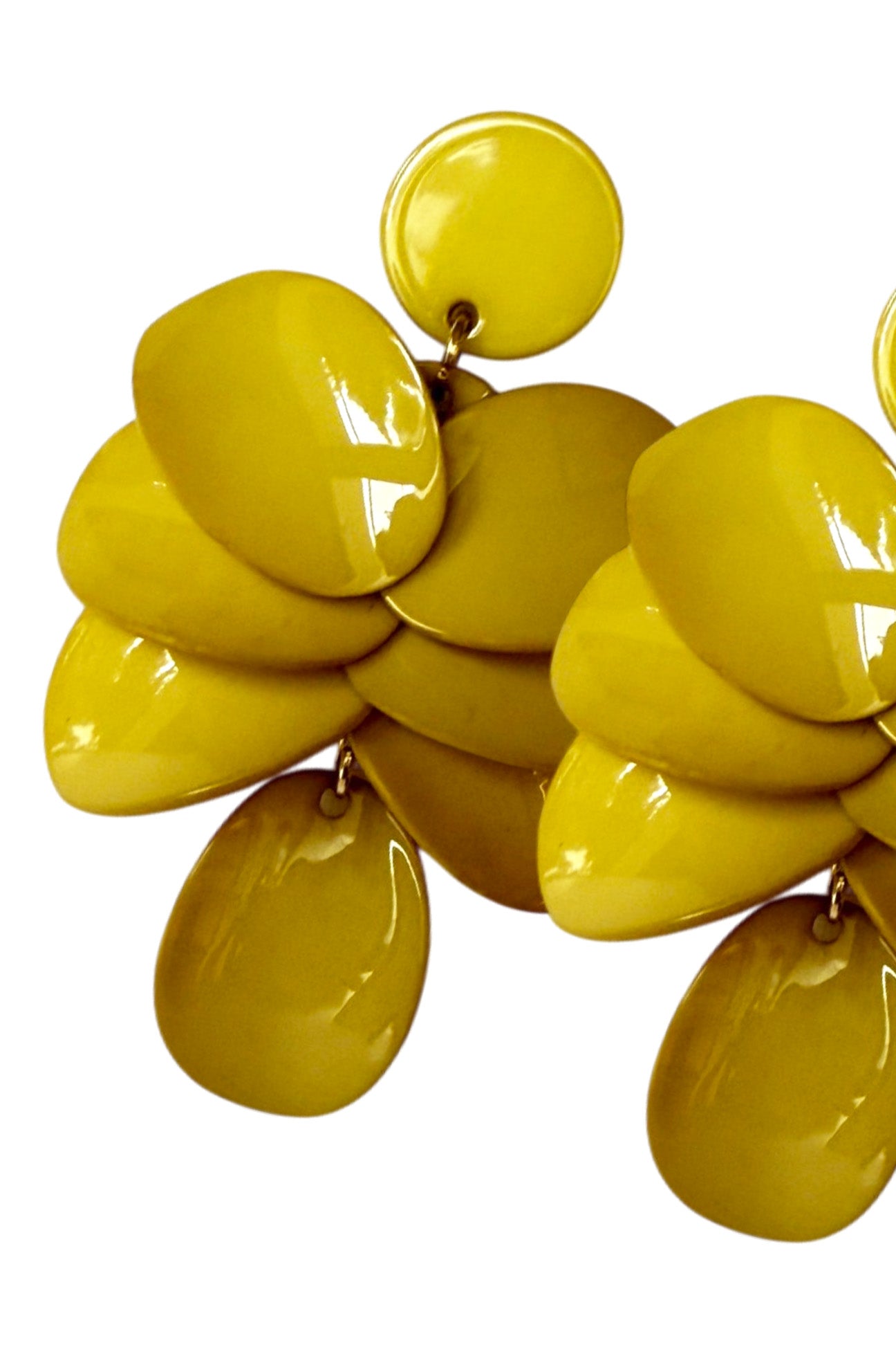 Earrings Multiple Leafs, Mustard