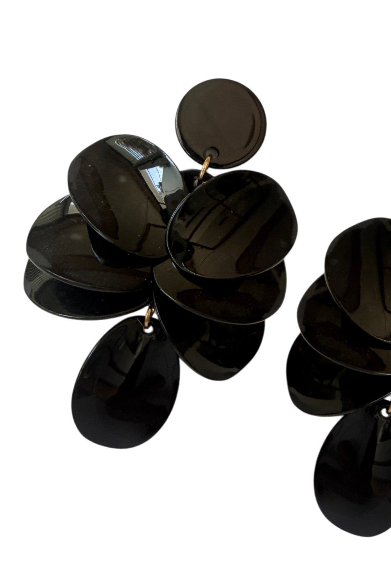 Earrings Multiple Leafs, Black
