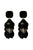 Earrings double Leafs, Square Black