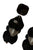 Earrings double Leafs, Square Black