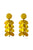 Earrings flowers pendant, yellow