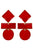 Earrings Geometric Pendant | Red