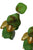 Earrings double Leafs, Square Green