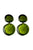 Earrings Double Circle | Green