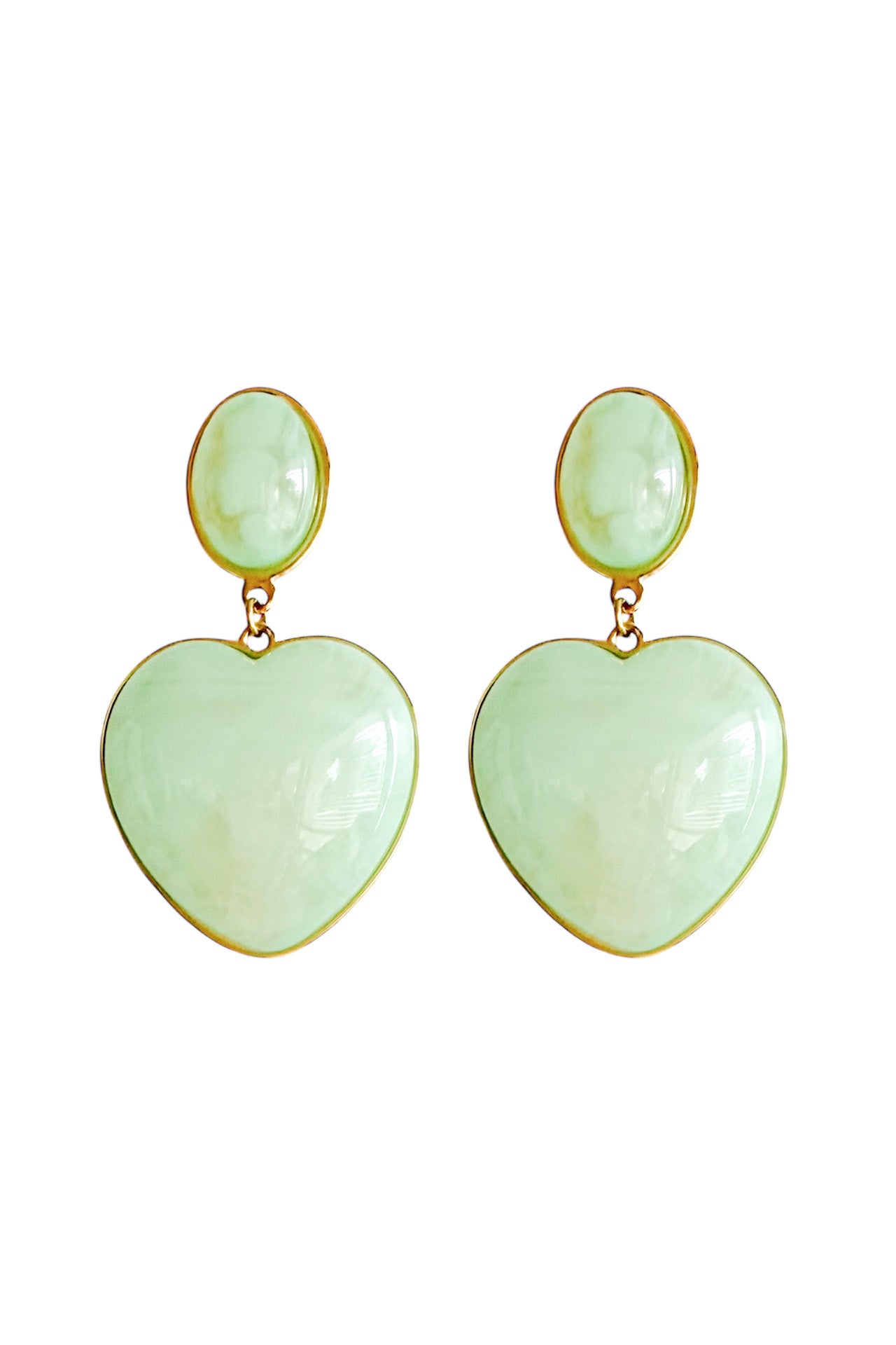 Earrings Heart | Light Green