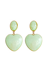 Earrings Heart | Light Green