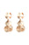Earrings double Leafs, White Marble