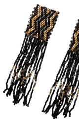 Earrings Pending Glass Beads Black