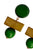 Earrings geometric pendants | Green