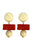 Earrings geometric pendants | White & Caramel