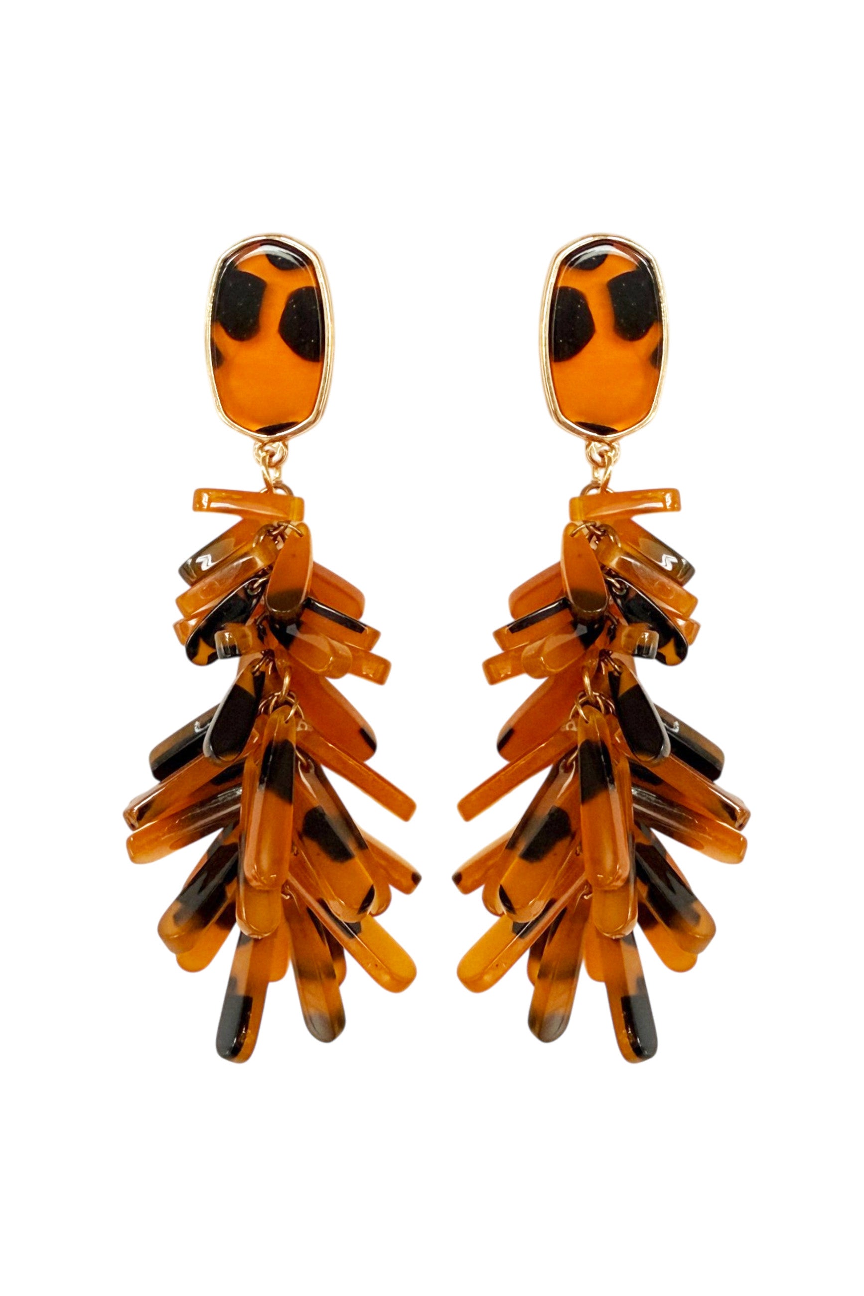 Tortoiseshell Fringe Earrings