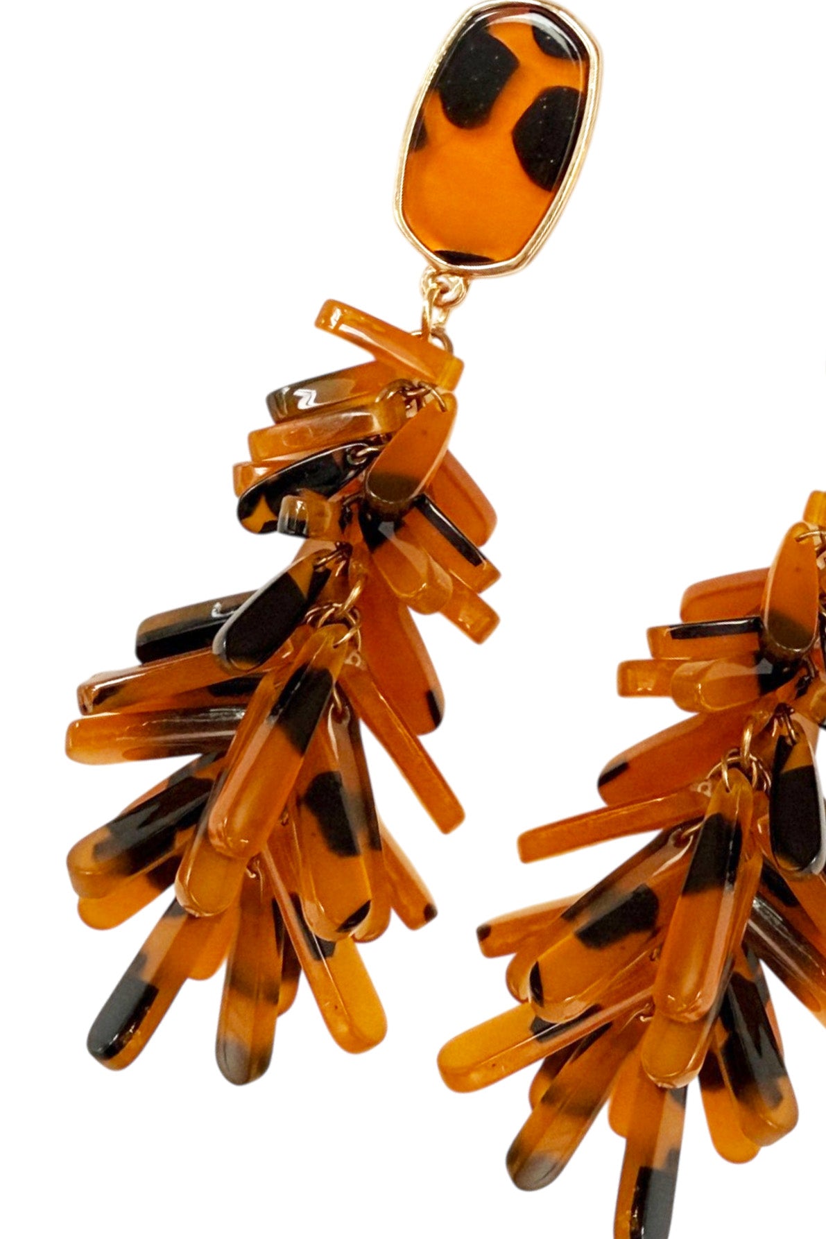 Tortoiseshell Fringe Earrings