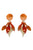 Earrings pendant glitter leaves | Peach