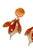 Earrings pendant glitter leaves | Peach