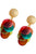 Earrings with multicolor circle pendants