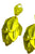 Earrings multi pendant leaves | Lime