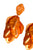 Earrings multi pendant leaves | Peach