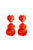 Earrings double Leafs, Coral