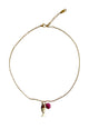 Necklace Fish Ecru w/ Fuchsia Stone