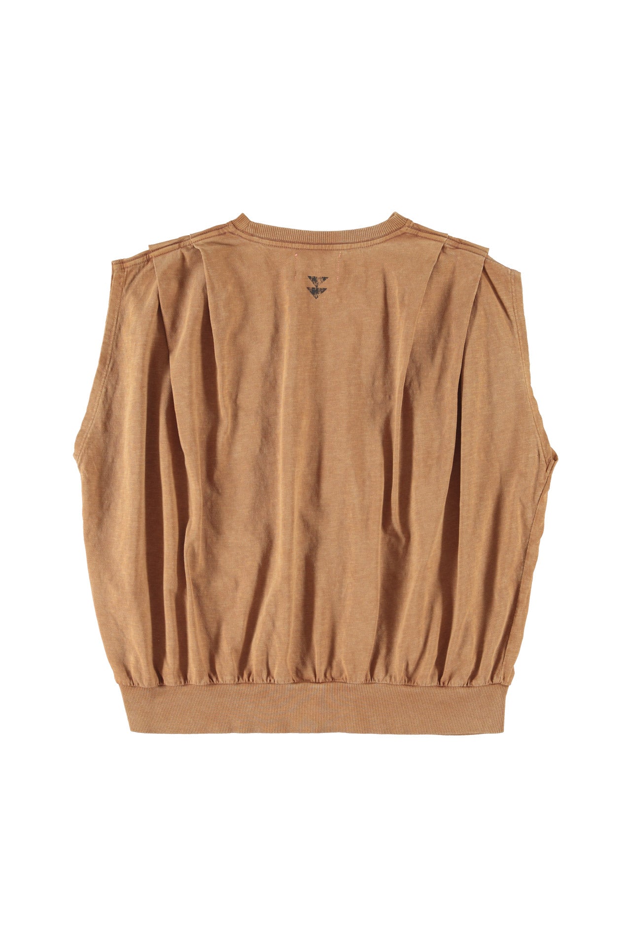 Sleeveless fitted top | Brown w/ "child of God" print