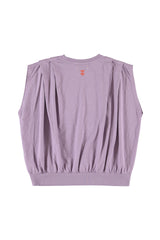 Sleeveless fitted top | Lilac w/ "wild at heart" print