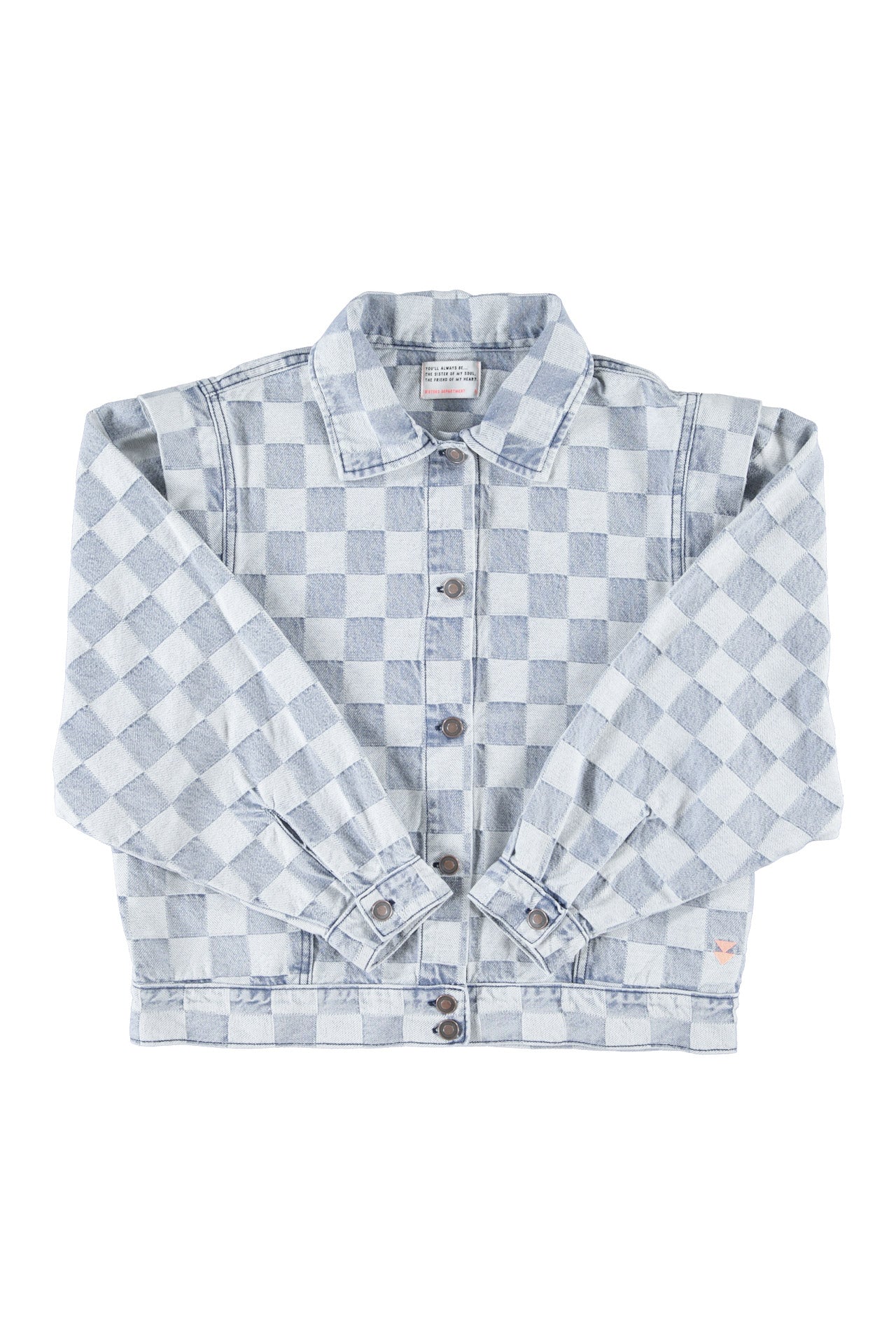 Jacket | Blue checkered denim
