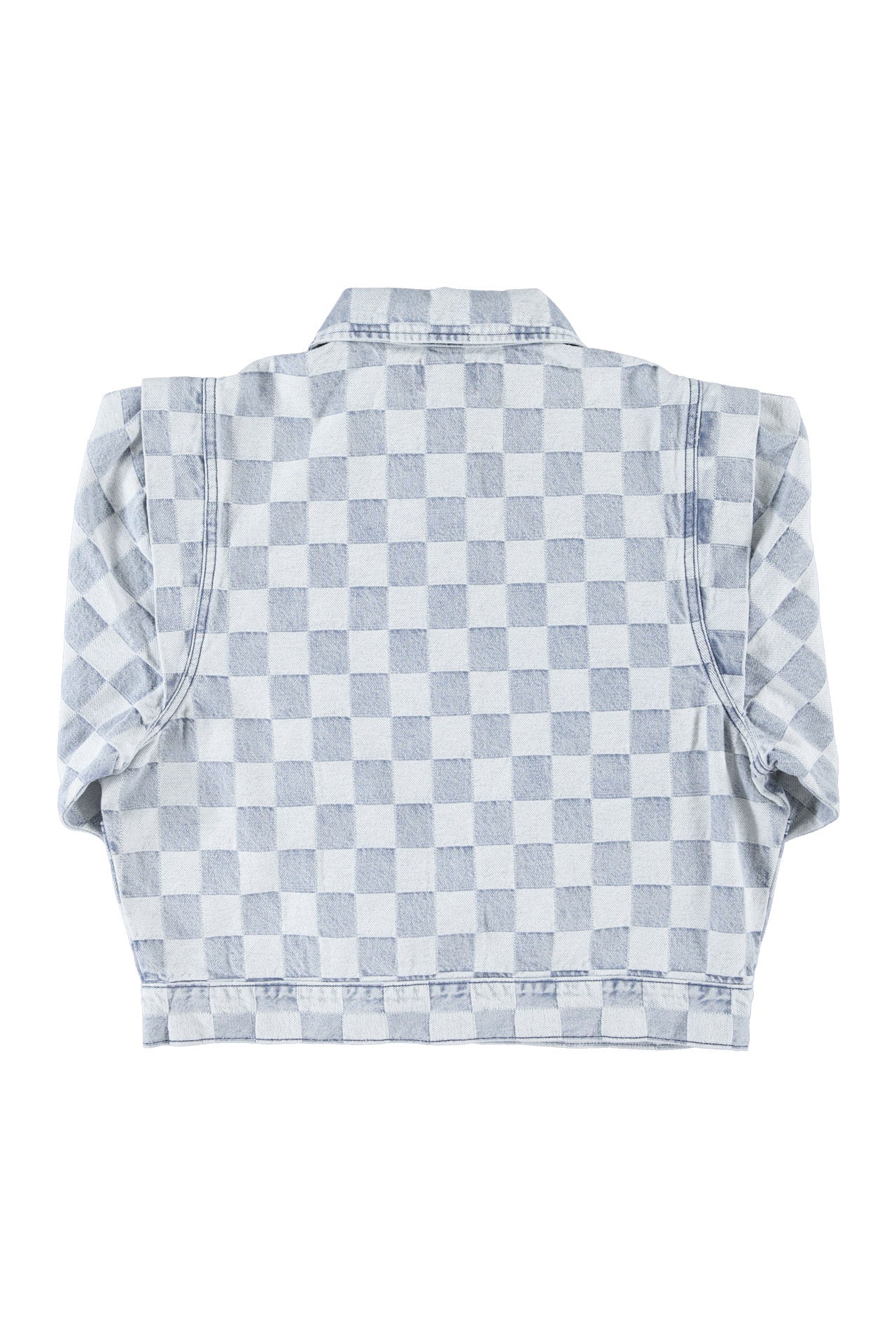 Jacket | Blue checkered denim