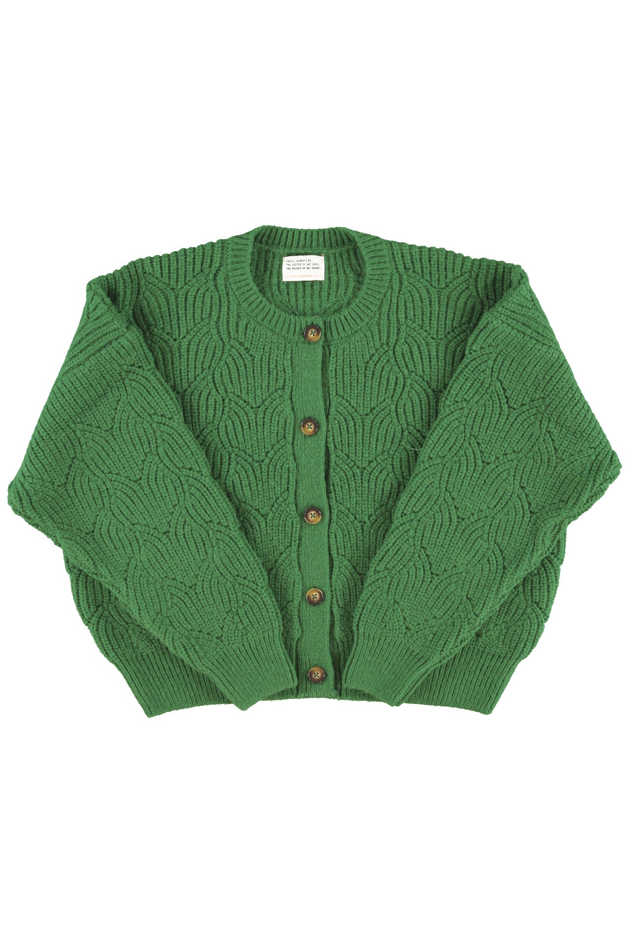 Knitted soft cardigan | Green