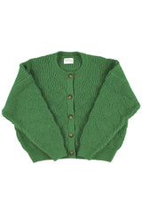 Knitted soft cardigan | Green