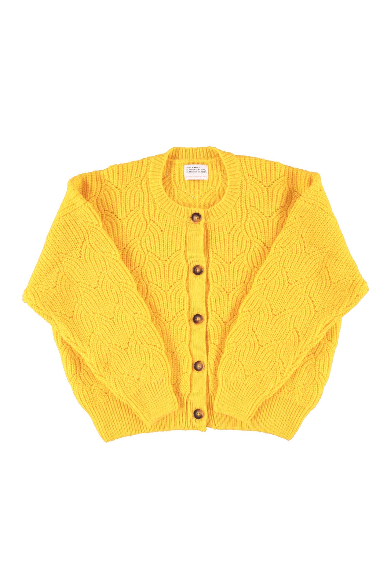 Knitted soft cardigan | Yellow