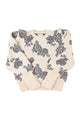 Knitted soft sweater | Ecru w/ flowers