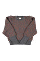 Knitted soft sweater | Dark grey w/ animal print