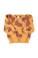 Knitted soft sweater | Orange w/ flowers