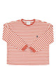 Long sleeve  | Red & ecru stripes