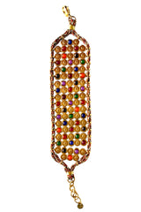 Gold-Tone Cuff Bracelet with Golden & Multicolor