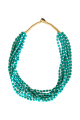 Necklace Multi Glass Beads, Greenwater