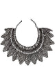 Handwoven Black Beaded Collar Necklace