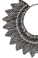 Handwoven Black Beaded Collar Necklace