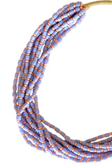Necklace Multi Glass Beads, Lilac & Pink