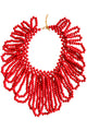 Handcrafted Red Wooden Bead Big Collar Necklace