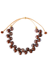 Brown Glossy Sphere Necklace