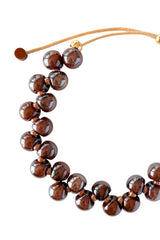Brown Glossy Sphere Necklace