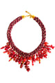 Necklace Cord Braid with Multi Bordeaux Beads
