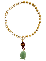 Necklace With Green Fish Pendant
