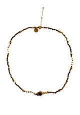 Fish Charm Beaded Necklace | Black
