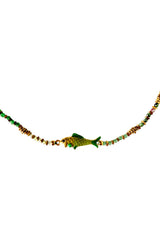 Fish Charm Beaded Necklace | Green