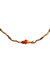 Fish Charm Beaded Necklace | Orange