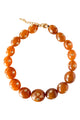 Amber Bead Necklace with Gold Details